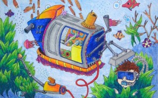 未来生活科技创新画 绝美素材~海底科创 未来城市 小学科技创新作品~绘画一等奖获奖作品